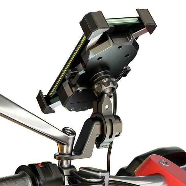 Motorcycle Phone Holder with Wireless Charger and Fast USB - R13W UCH000171