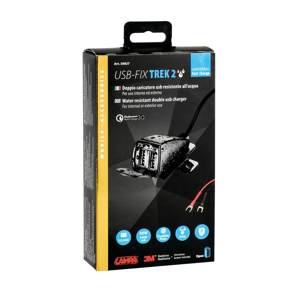 USB įkroviklis Lampa Usb-Fix Trek 2 - 5400 mA - 12/24V - 38827