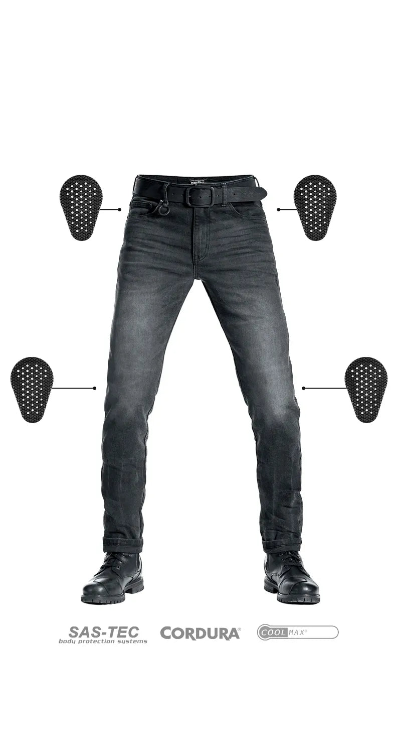 Pando Moto ROBBY SLIM BLACK – Motorcycle Jeans Men’s Slim-Fit Cordura®
