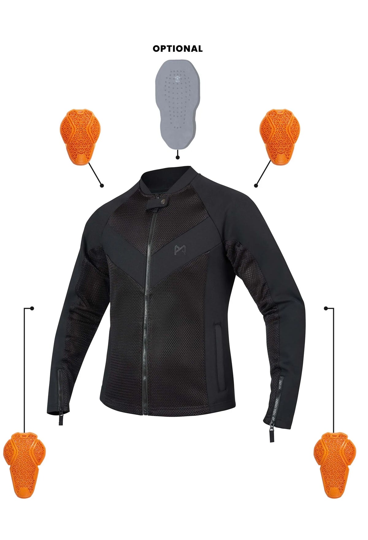 STEALTH MEN BLACK AAA - Light-weight armored jacket for men