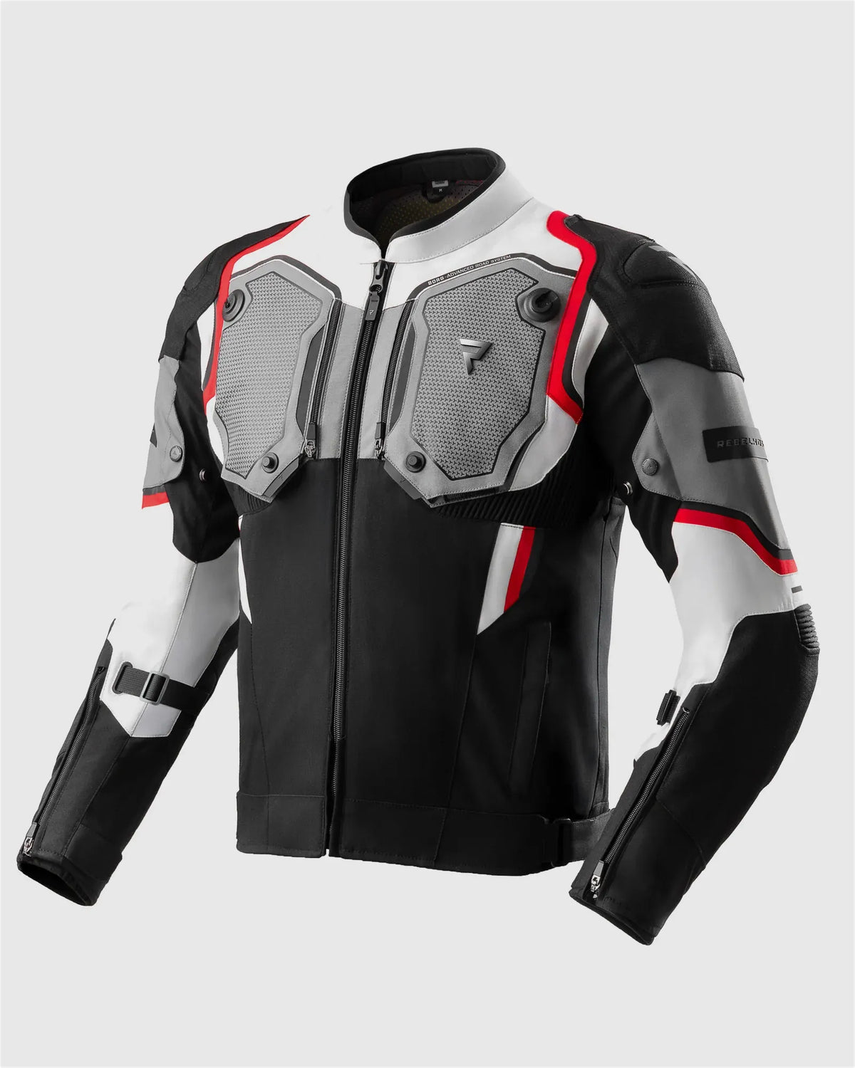 Borg II Motorcycle Jacket Black, Grey, Red