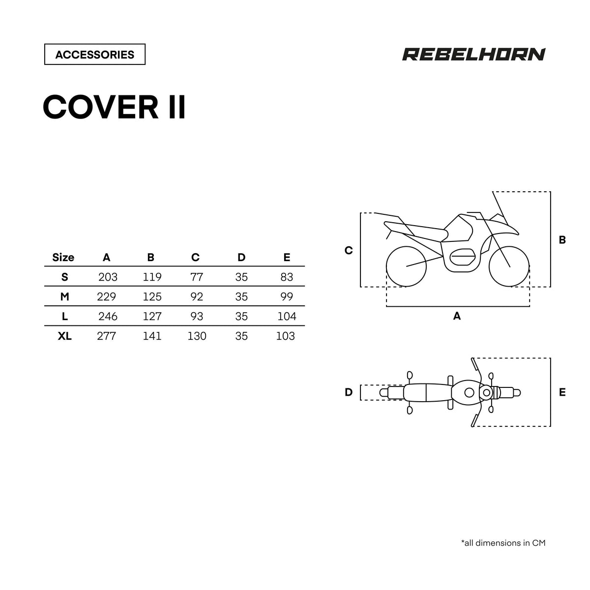 Motociklo uždangalas Rebelhorn Motorcycle Cover II Black/Silver