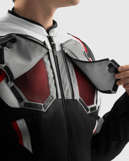 Borg II Motorcycle Jacket Black, Grey, Red