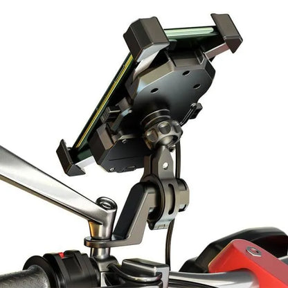 Motorcycle Phone Holder with Wireless Charger and Fast USB - R13W UCH000171