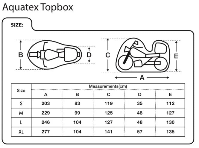 Oxford Aquatex Top Box Motociklo uždangalas