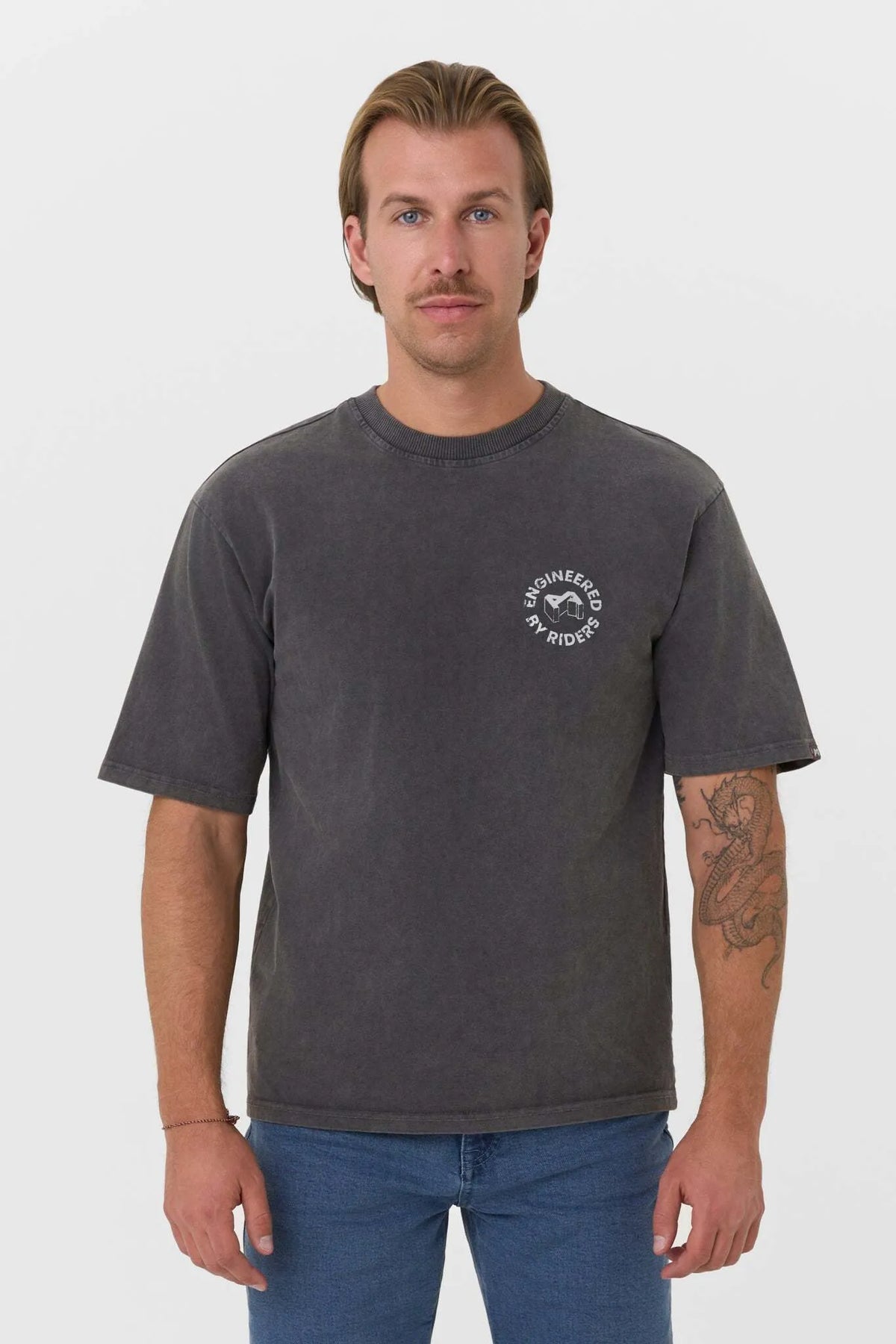 ALEX ORIGINS - ACID Washed Oversized T-Shirt for Bikers, Unisex