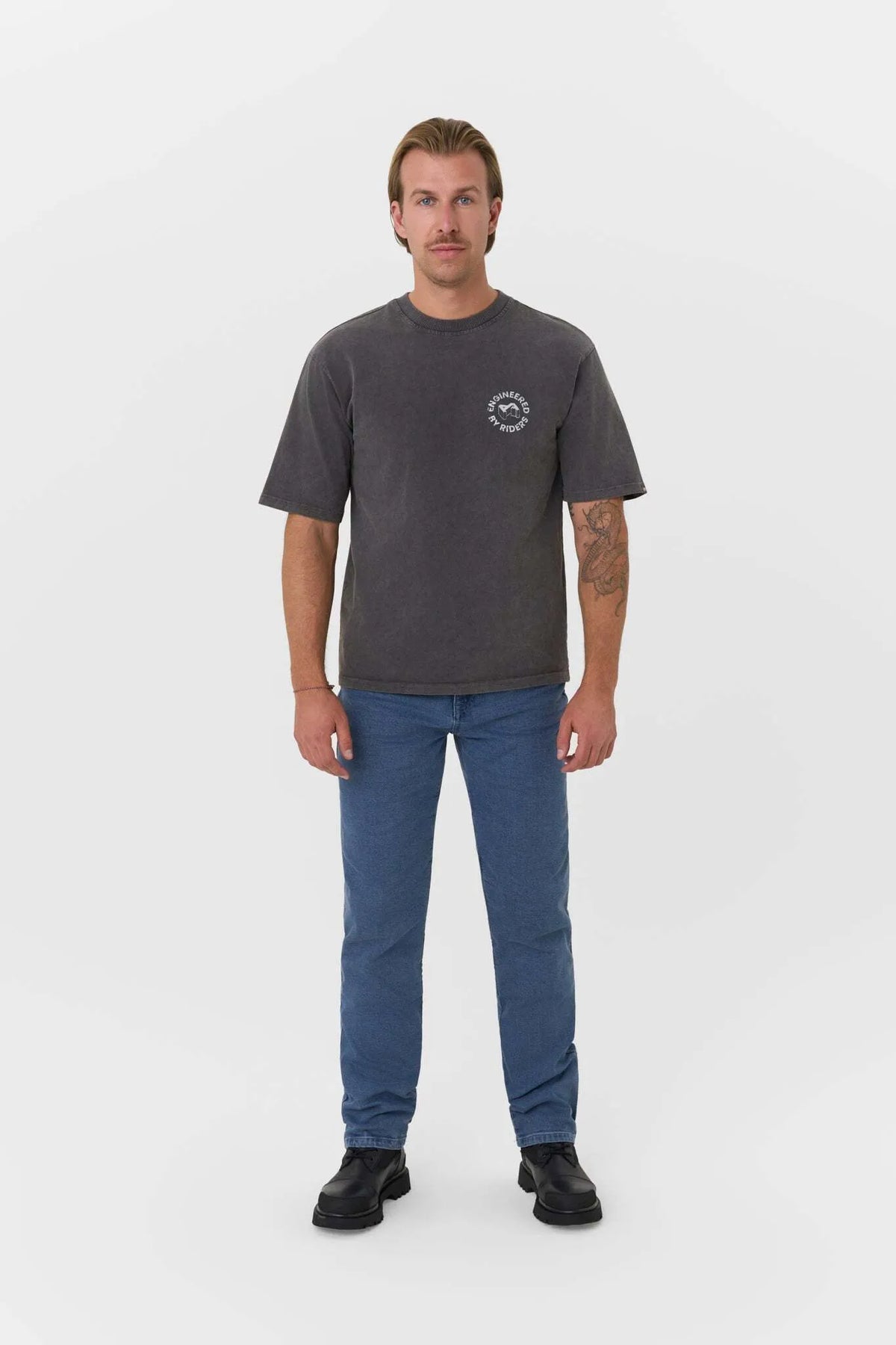 ALEX ORIGINS - ACID Washed Oversized T-Shirt for Bikers, Unisex