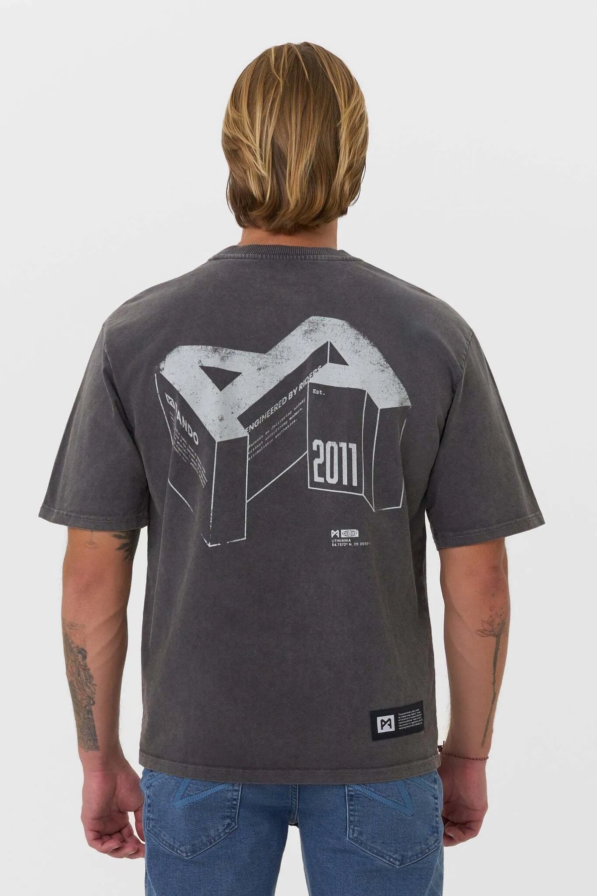 ALEX ORIGINS - ACID Washed Oversized T-Shirt for Bikers, Unisex