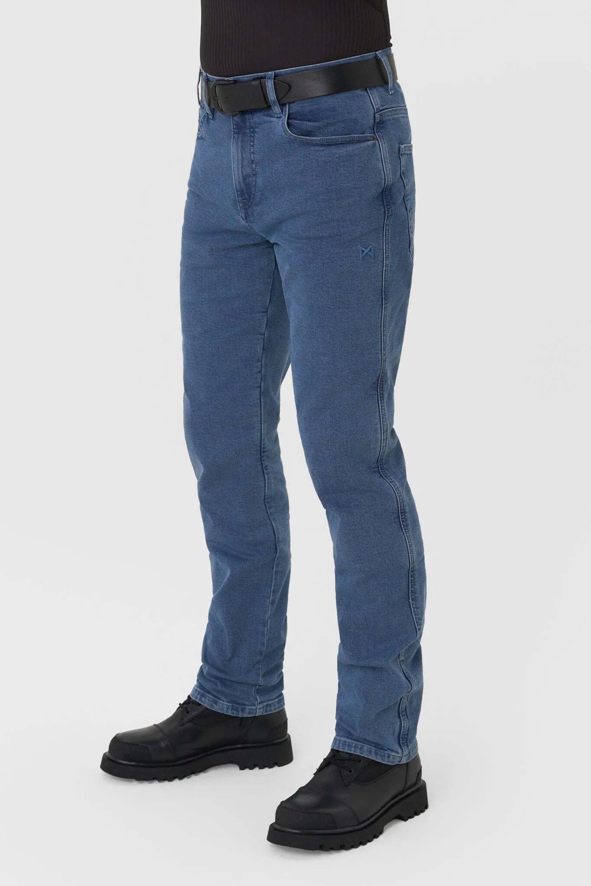 JAMES REGULAR BLUE – vyriški motociklininko džinsai, įprasto kirpimo, CORDURA®