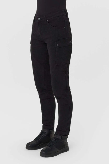 MILA CARGO BLACK – moteriški chino stiliaus „Cordura®“ motociklininkės džinsai