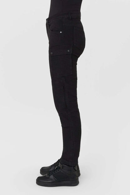 MILA CARGO BLACK – moteriški chino stiliaus „Cordura®“ motociklininkės džinsai