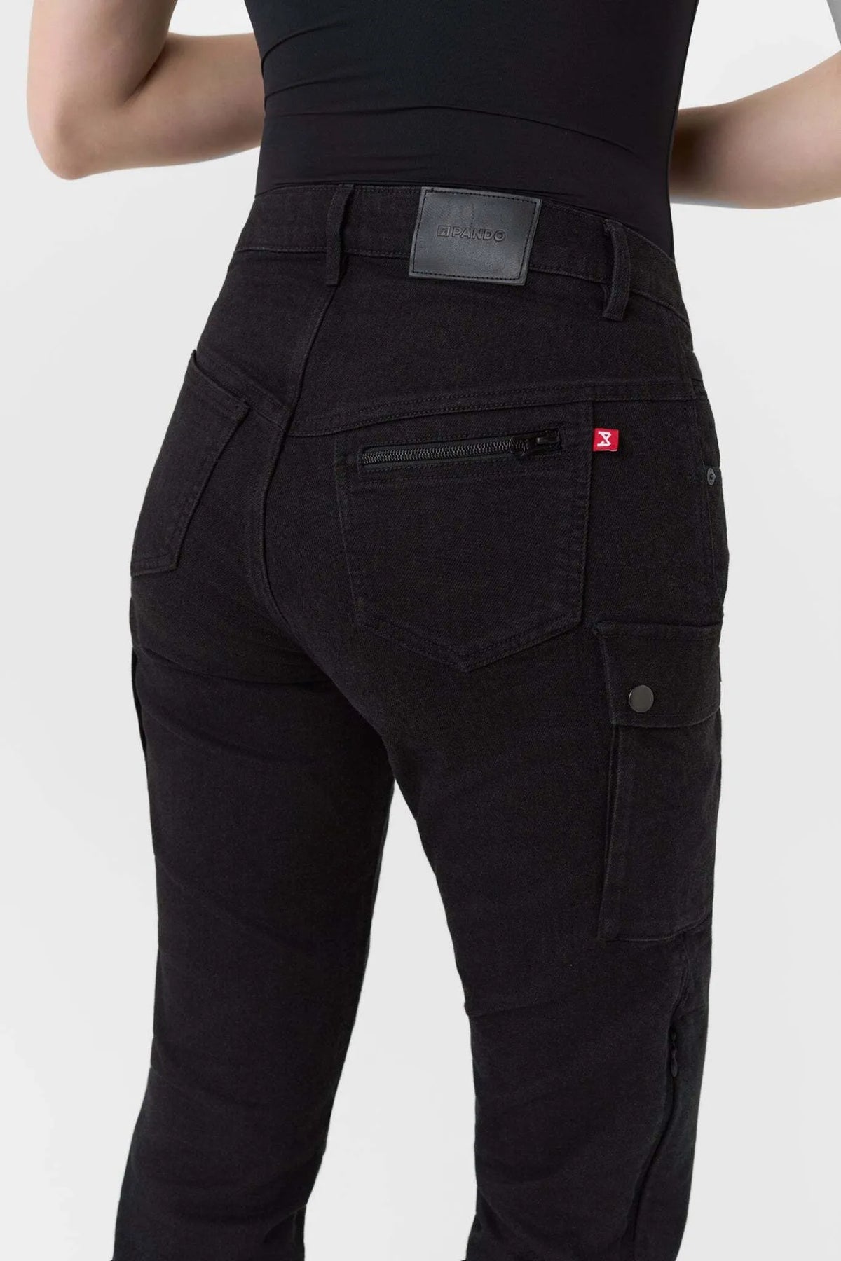 MILA CARGO BLACK – moteriški chino stiliaus „Cordura®“ motociklininkės džinsai