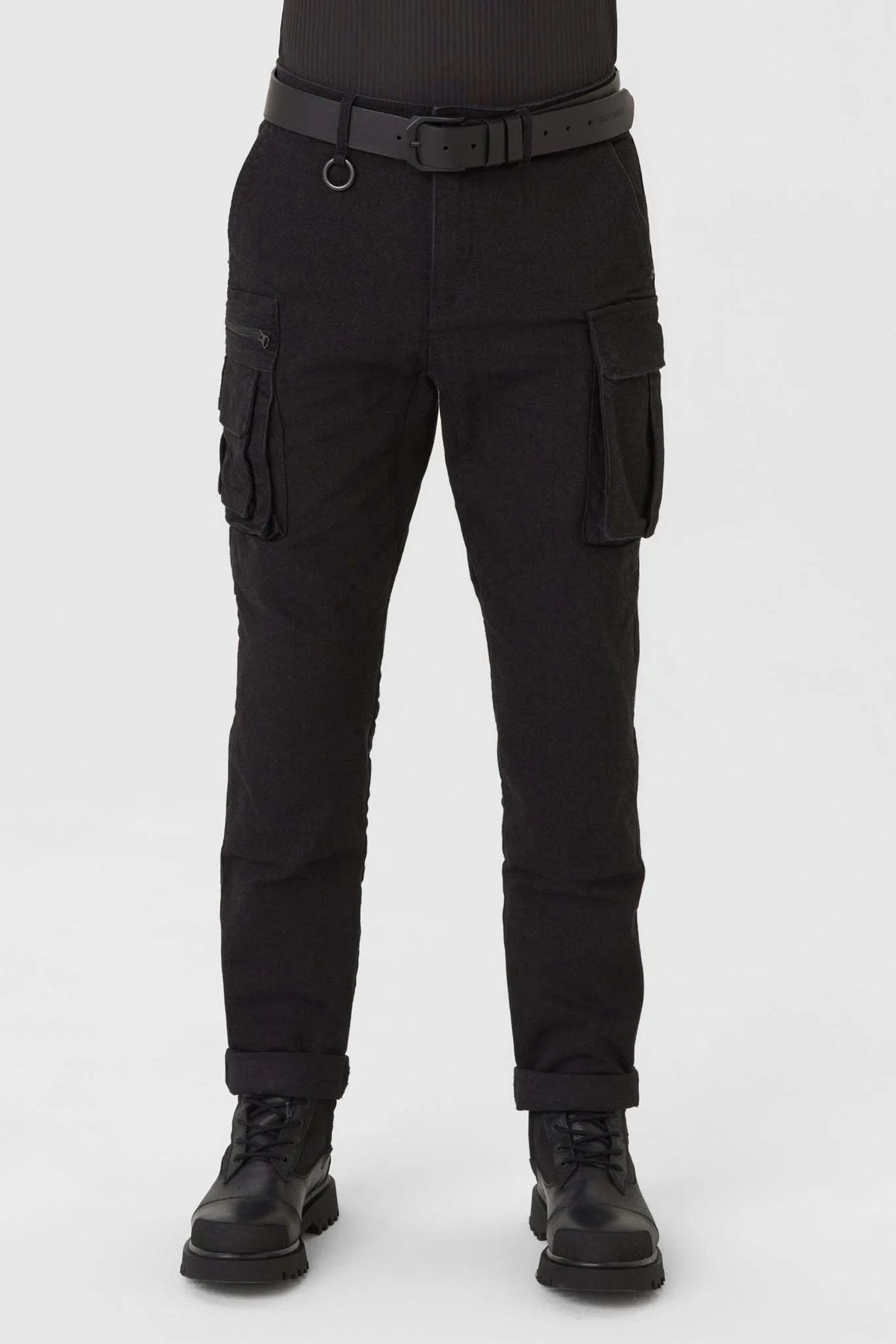 DESERT CARGO BLACK – vyriškos motociklininko kelnės „Cordura®“ chino stiliumi