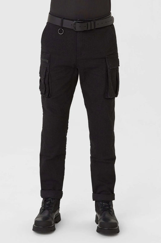 DESERT CARGO BLACK - Motorcycle Jeans for Men with Chino Style Cordura®