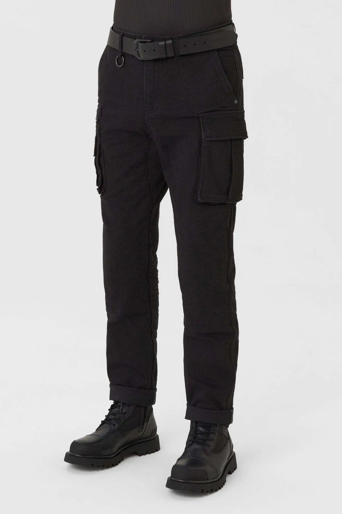DESERT CARGO BLACK – vyriškos motociklininko kelnės „Cordura®“ chino stiliumi