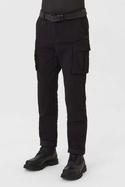 DESERT CARGO BLACK – vyriškos motociklininko kelnės „Cordura®“ chino stiliumi