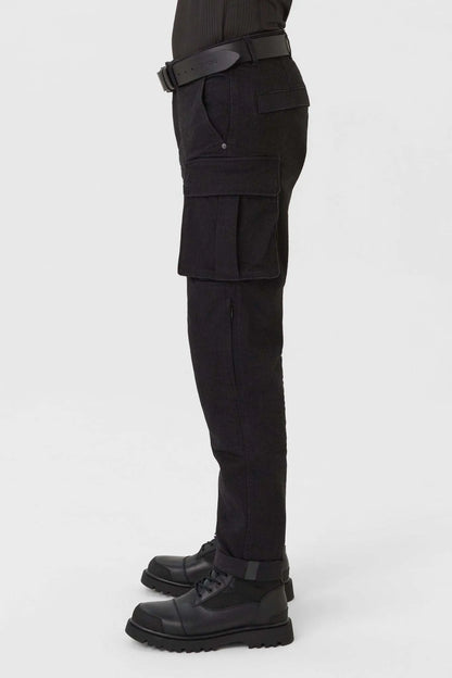 DESERT CARGO BLACK – vyriškos motociklininko kelnės „Cordura®“ chino stiliumi