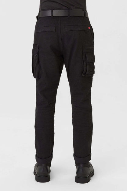DESERT CARGO BLACK – vyriškos motociklininko kelnės „Cordura®“ chino stiliumi