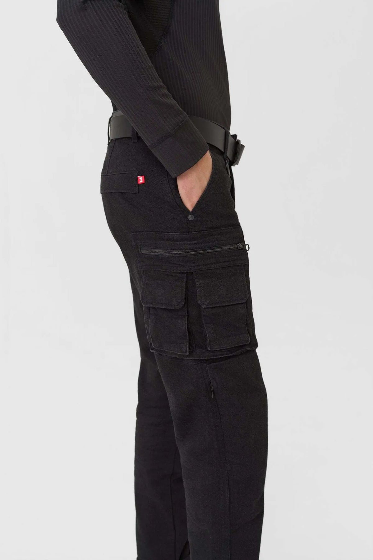 DESERT CARGO BLACK – vyriškos motociklininko kelnės „Cordura®“ chino stiliumi
