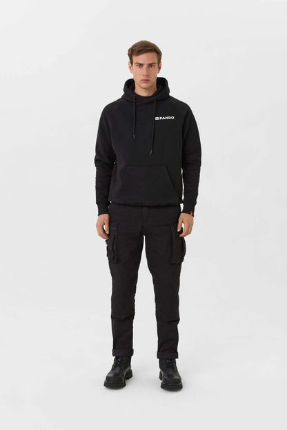 MAX DON’T DIE BLACK – laisvo kirpimo unisex motociklininko džemperis su gobtuvu