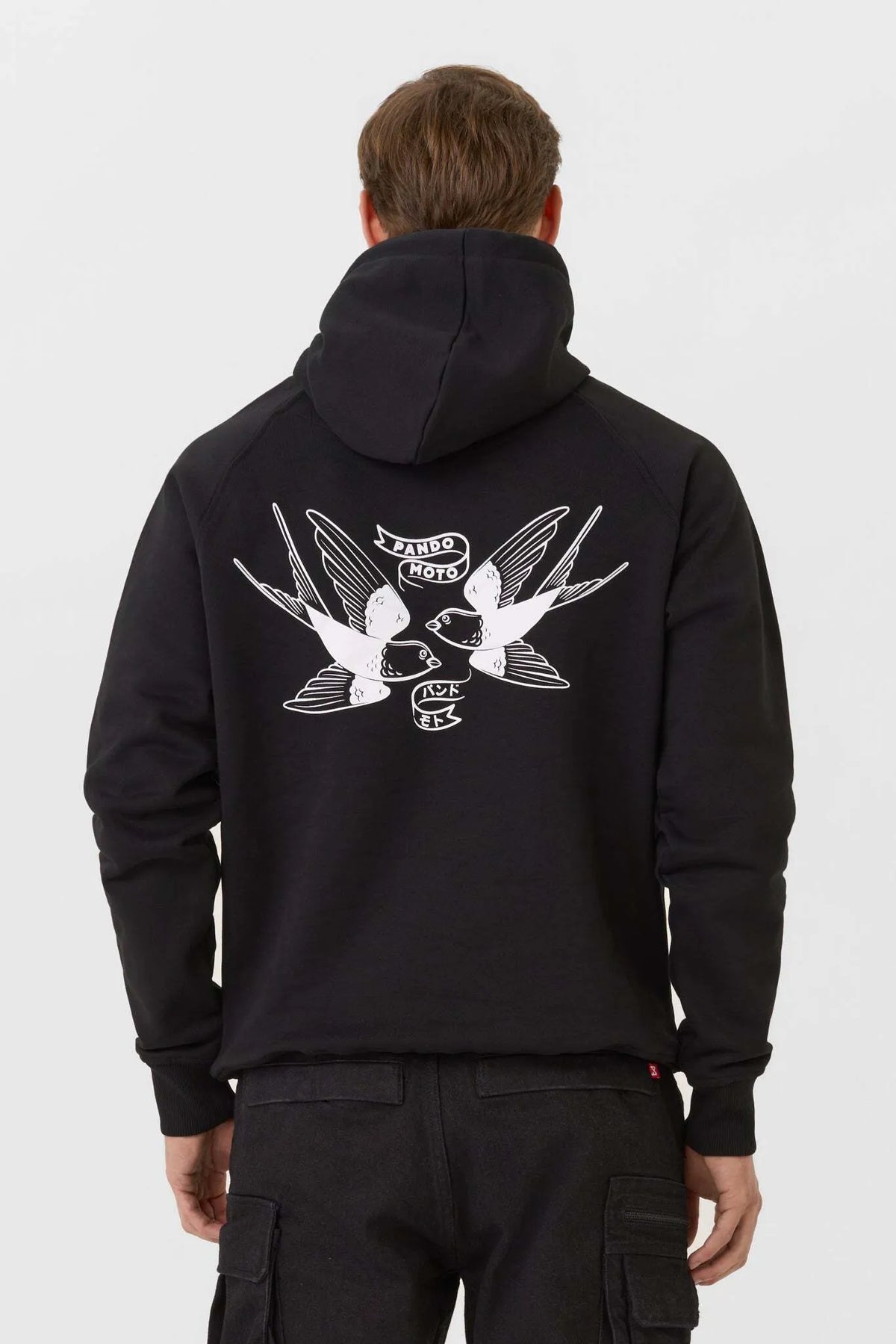 MAX TOKYO BLACK – laisvo kirpimo motociklininko džemperis su gobtuvu, unisex