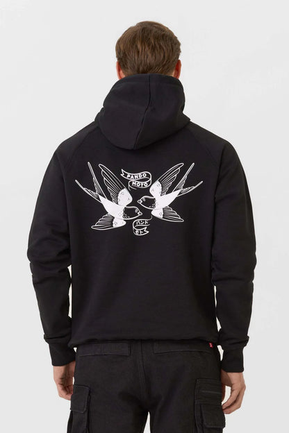 MAX TOKYO BLACK – laisvo kirpimo motociklininko džemperis su gobtuvu, unisex