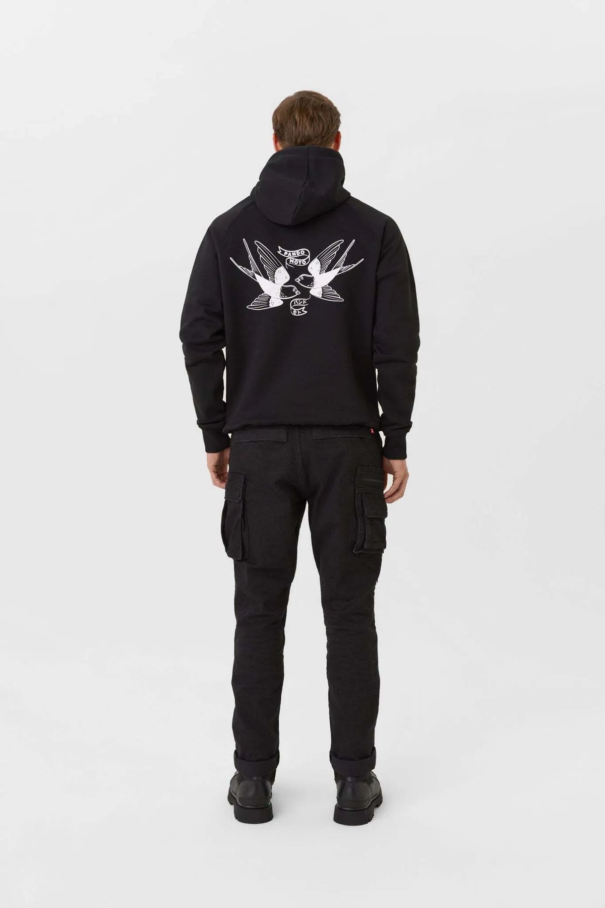 MAX TOKYO BLACK – laisvo kirpimo motociklininko džemperis su gobtuvu, unisex