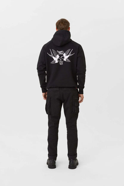 MAX TOKYO BLACK – laisvo kirpimo motociklininko džemperis su gobtuvu, unisex