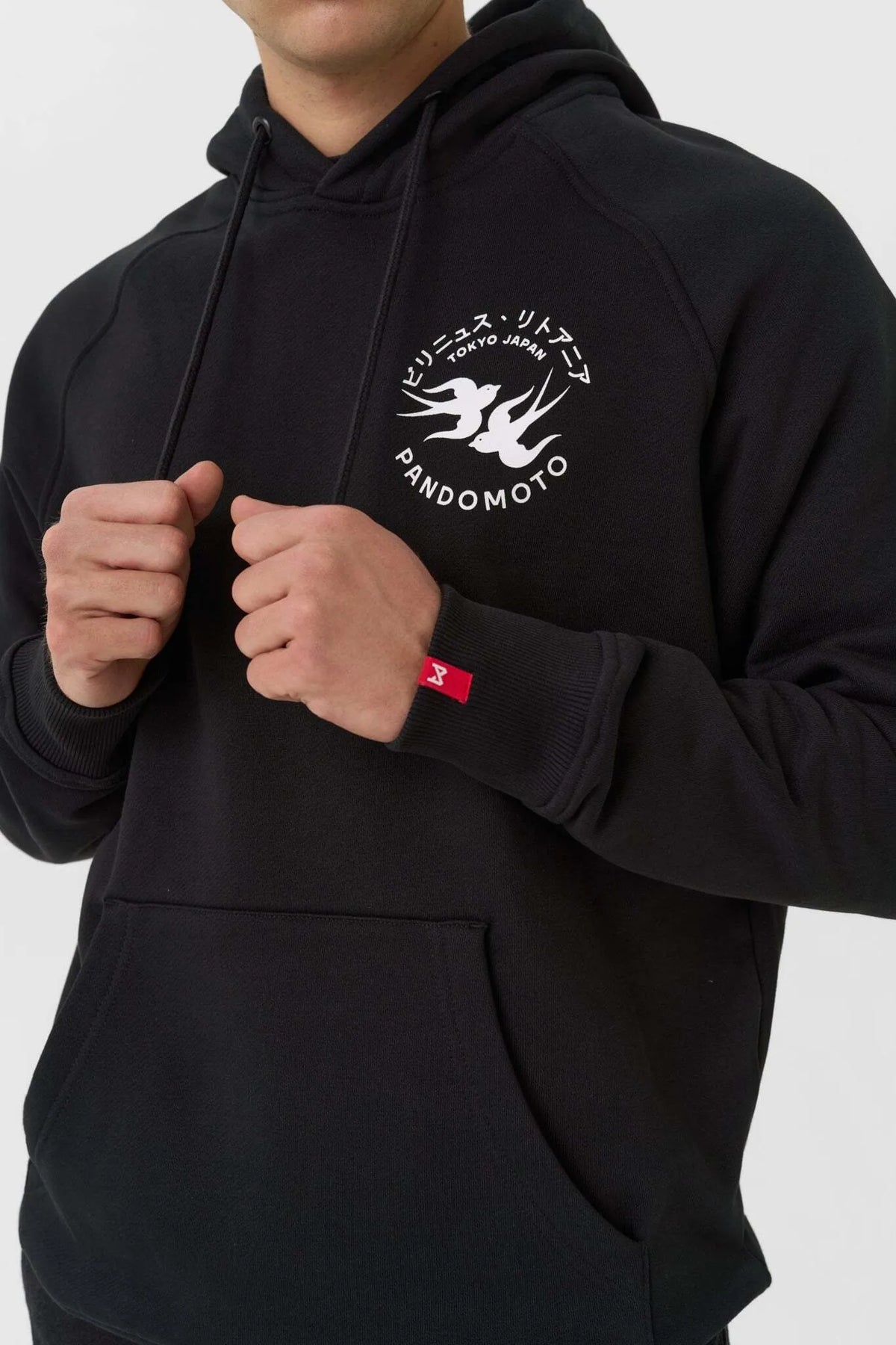 MAX TOKYO BLACK – laisvo kirpimo motociklininko džemperis su gobtuvu, unisex