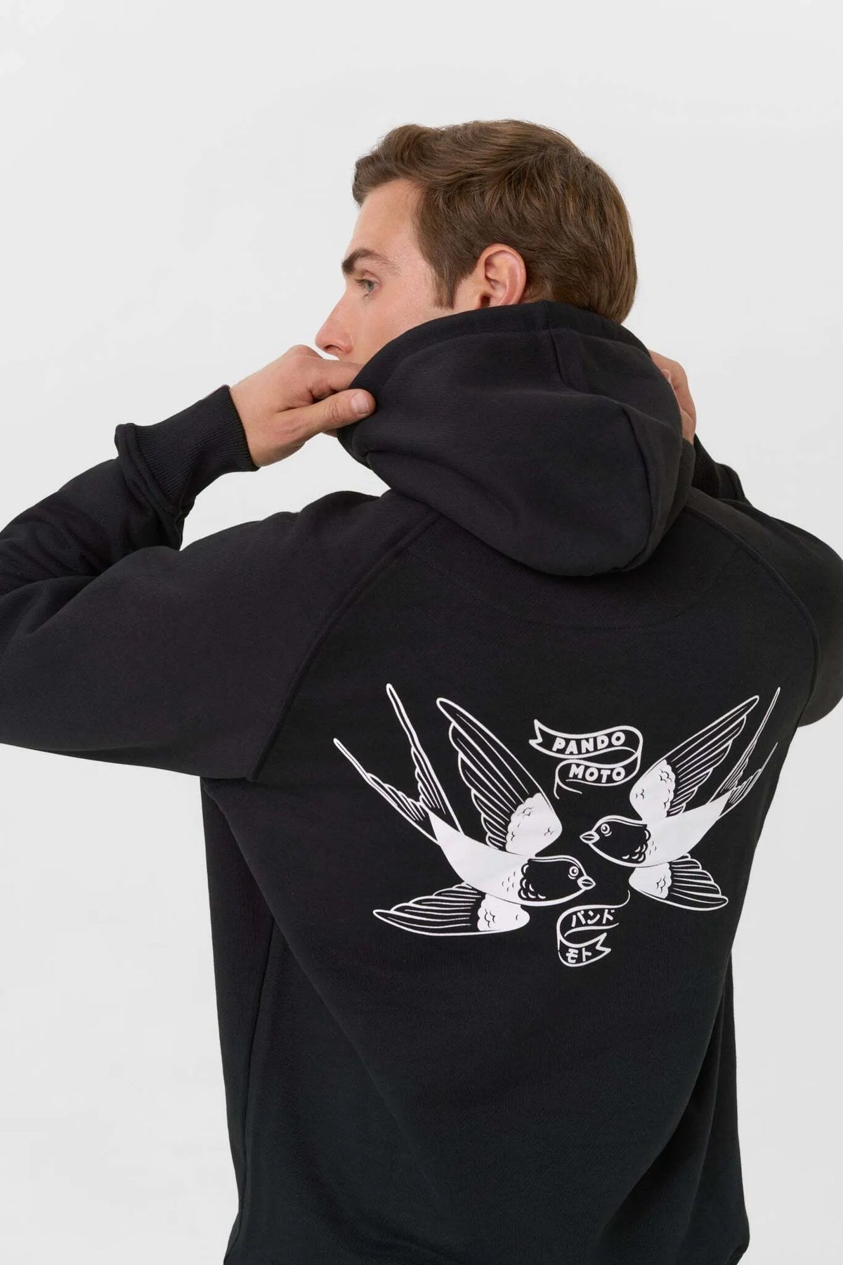 MAX TOKYO BLACK – laisvo kirpimo motociklininko džemperis su gobtuvu, unisex
