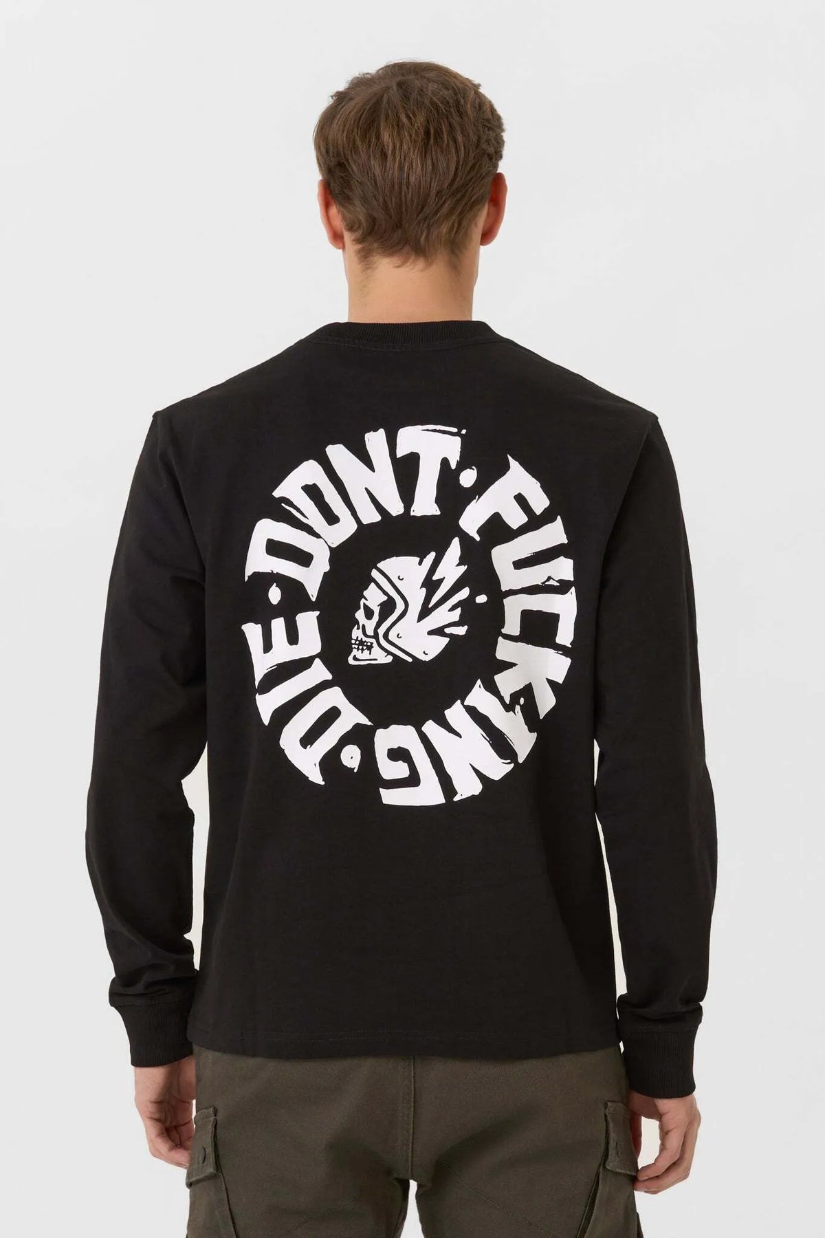 TOMMY DON'T DIE BLACK – oversized marškinėliai ilgomis rankovėmis, unisex