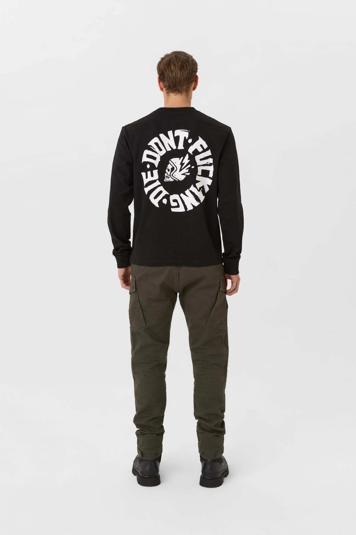 TOMMY DON'T DIE BLACK – oversized marškinėliai ilgomis rankovėmis, unisex