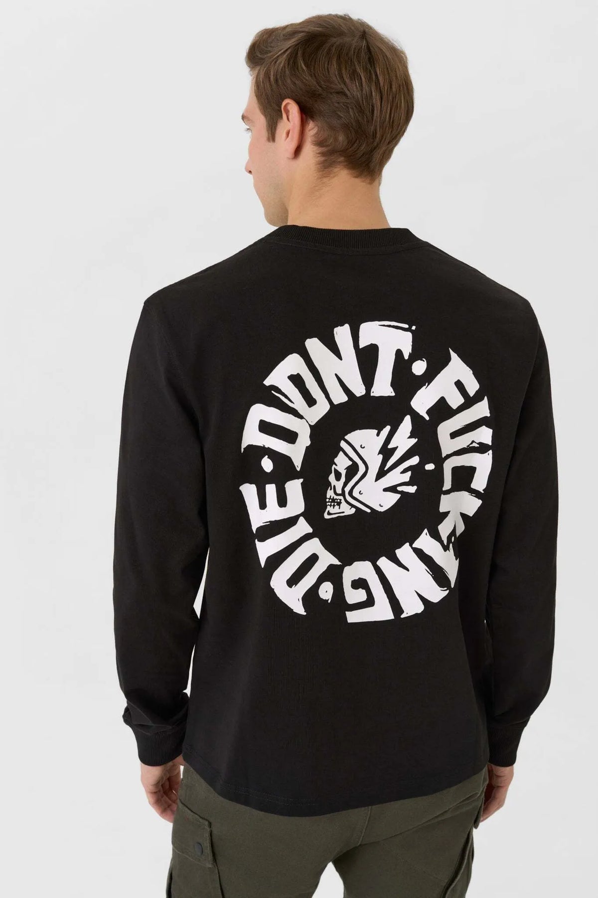 TOMMY DON'T DIE BLACK – oversized marškinėliai ilgomis rankovėmis, unisex