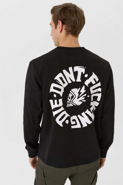 TOMMY DON'T DIE BLACK – oversized marškinėliai ilgomis rankovėmis, unisex