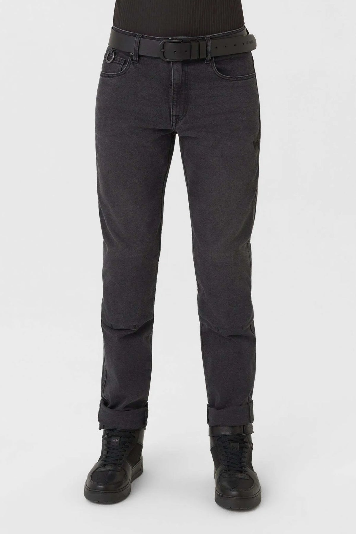 ROBBY SLIM BLACK – vyriški siauro kirpimo motociklininko džinsai iš Cordura®