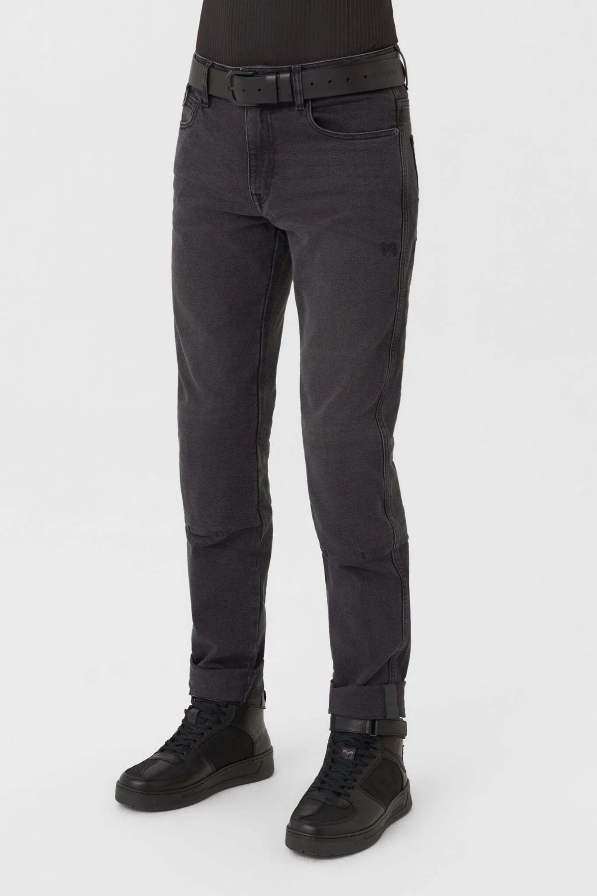 ROBBY SLIM BLACK – vyriški siauro kirpimo motociklininko džinsai iš Cordura®