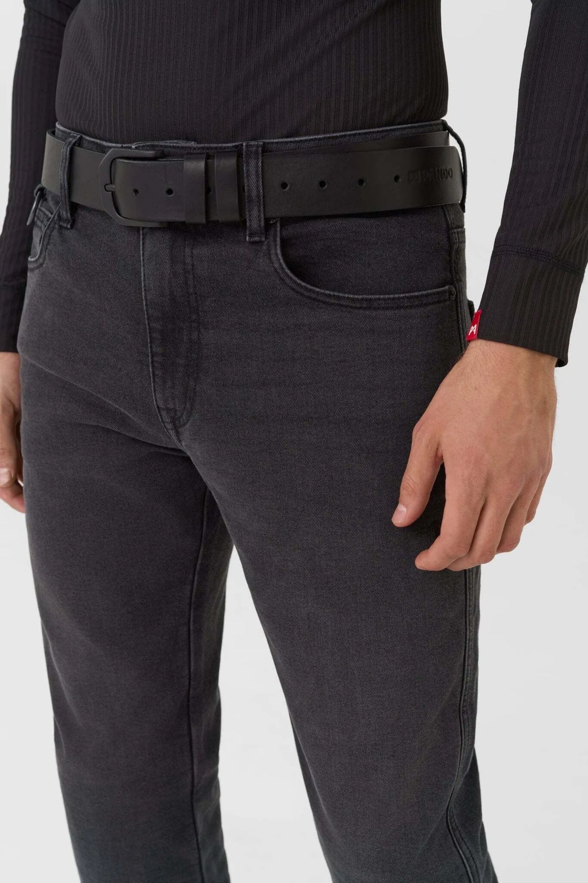 ROBBY SLIM BLACK – vyriški siauro kirpimo motociklininko džinsai iš Cordura®
