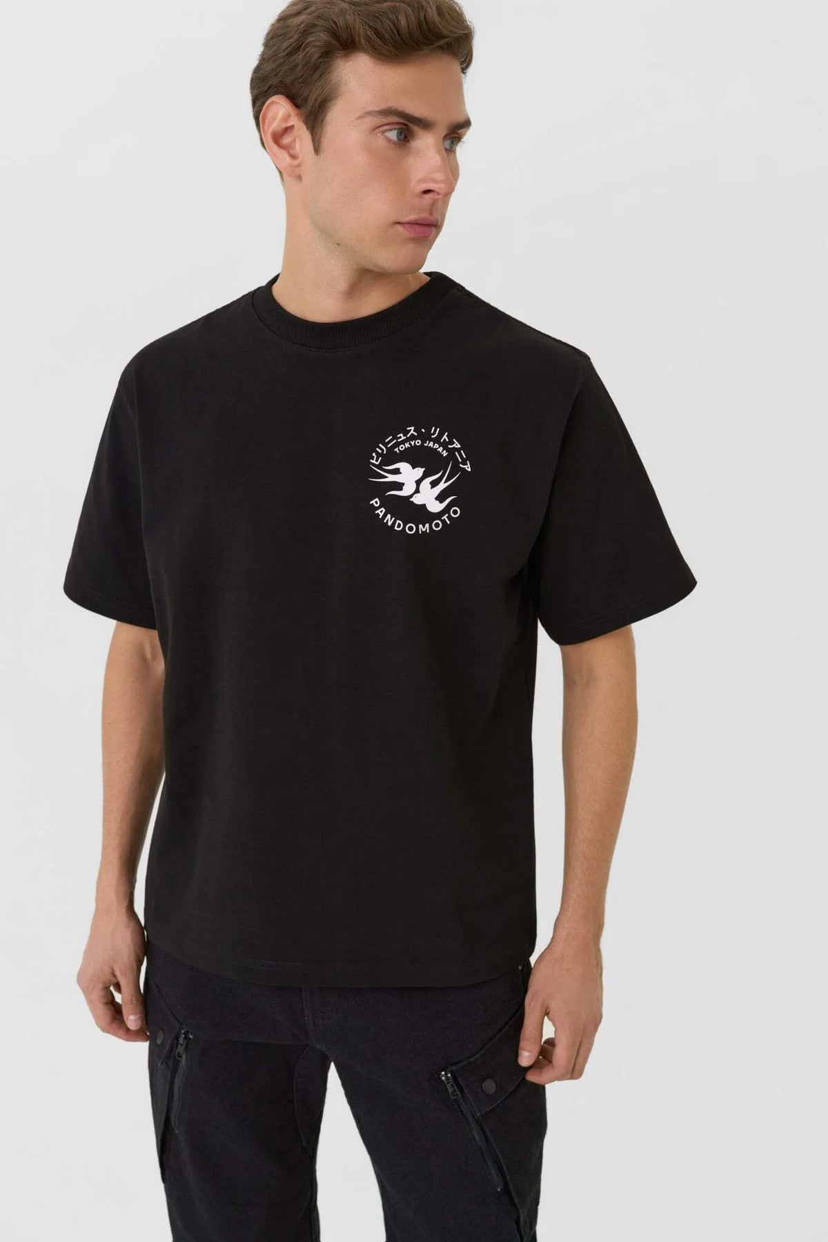 LUKE TOKYO BLACK – oversized marškinėliai motociklininkams, unisex