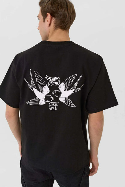 LUKE TOKYO BLACK – oversized marškinėliai motociklininkams, unisex