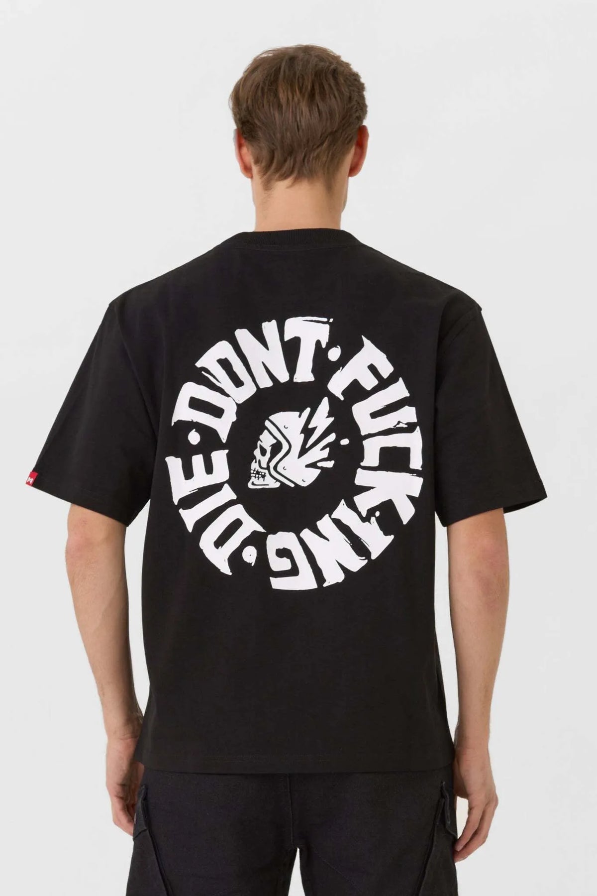 LUKE DON'T DIE BLACK – oversized marškinėliai motociklininkams, unisex