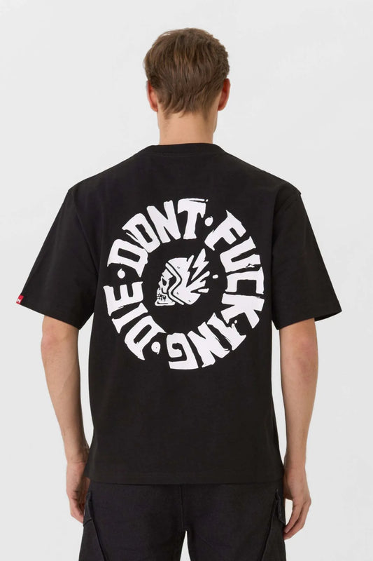 LUKE DON'T DIE BLACK – oversized marškinėliai motociklininkams, unisex