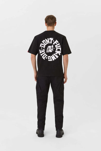 LUKE DON'T DIE BLACK – oversized marškinėliai motociklininkams, unisex