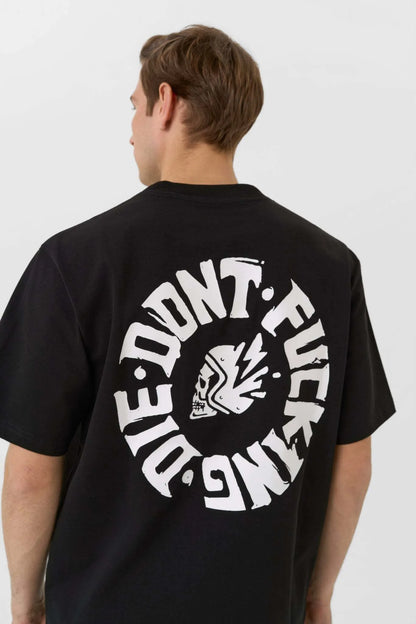 LUKE DON'T DIE BLACK – oversized marškinėliai motociklininkams, unisex