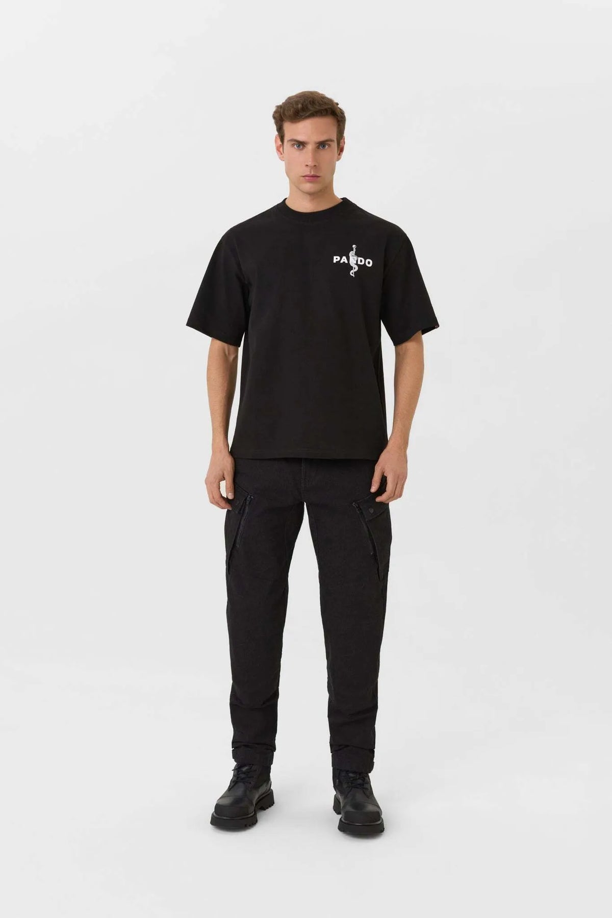 LUKE PAIN BLACK – oversized marškinėliai motociklininkams, unisex