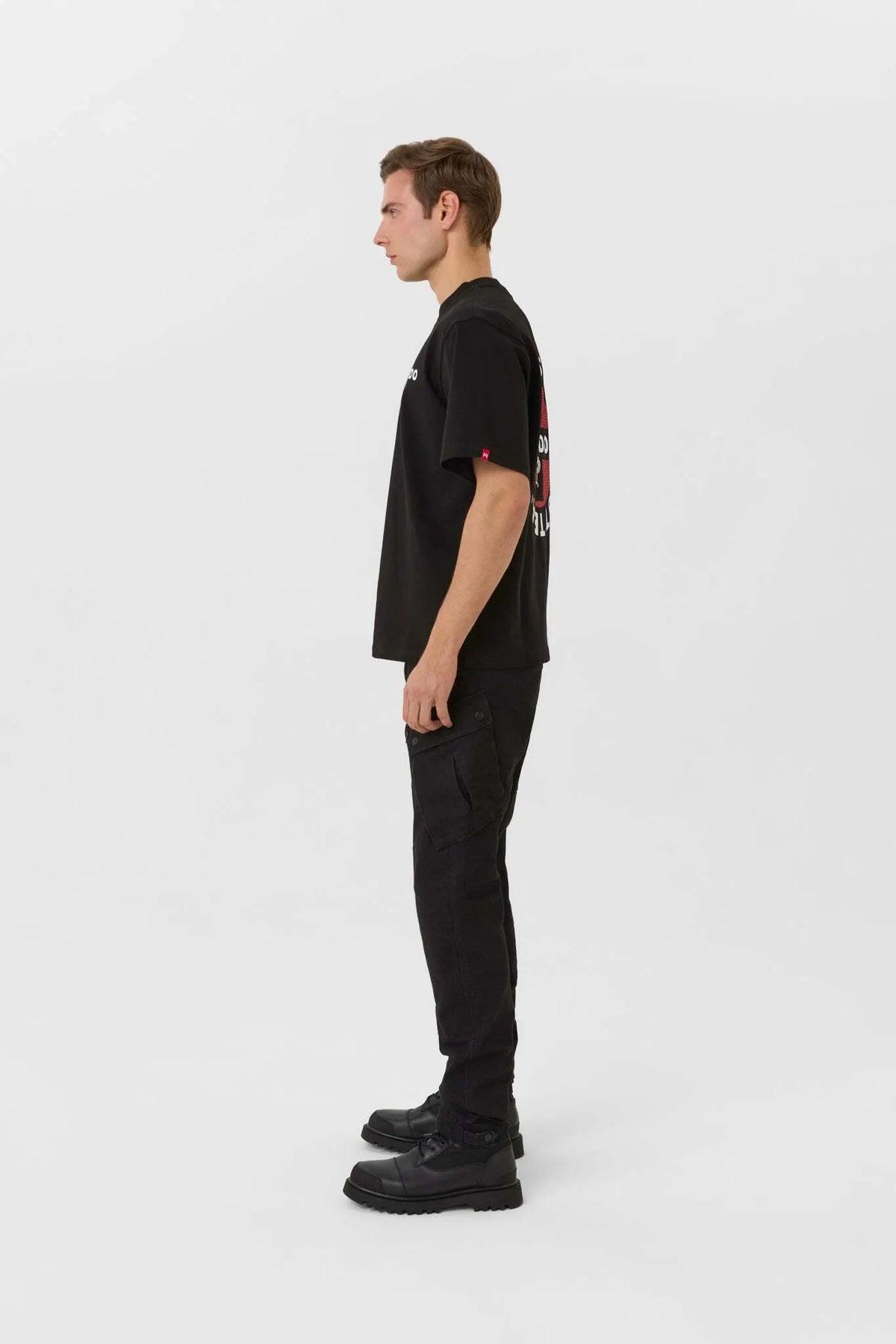 LUKE PAIN BLACK – oversized marškinėliai motociklininkams, unisex