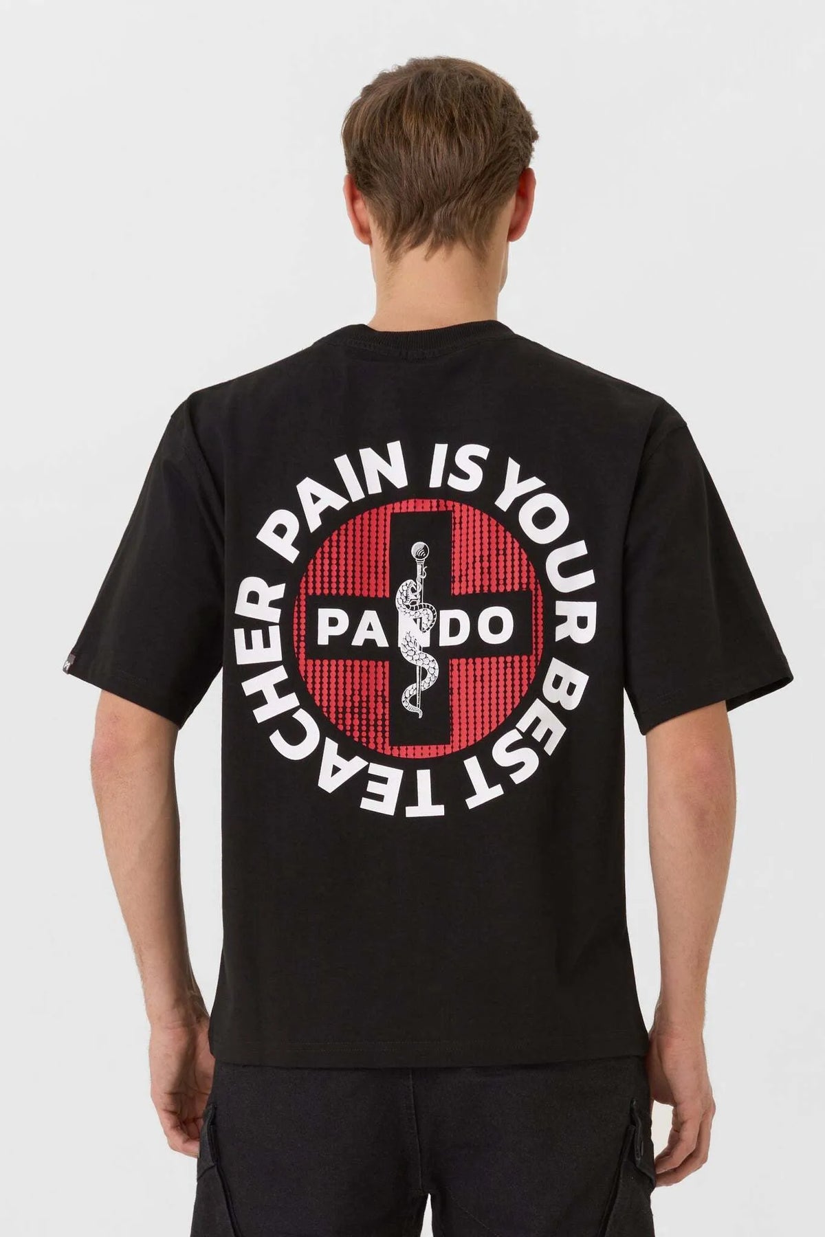 LUKE PAIN BLACK – oversized marškinėliai motociklininkams, unisex