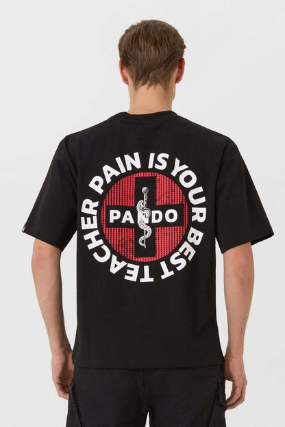 LUKE PAIN BLACK – oversized marškinėliai motociklininkams, unisex