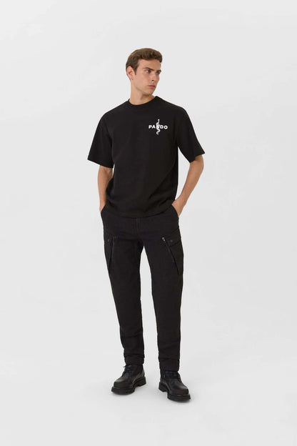 LUKE PAIN BLACK – oversized marškinėliai motociklininkams, unisex