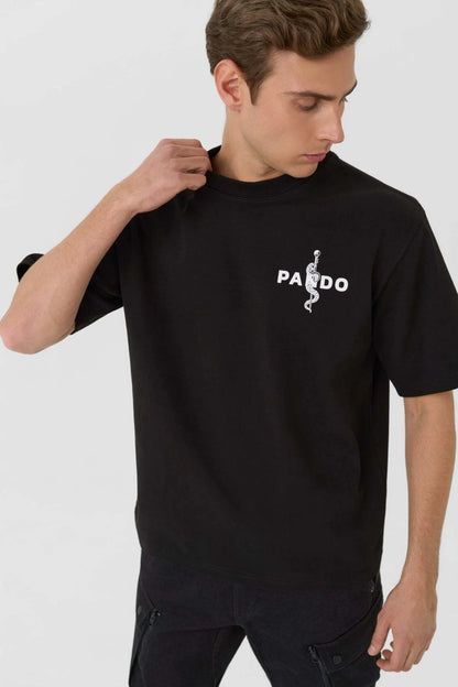 LUKE PAIN BLACK – oversized marškinėliai motociklininkams, unisex