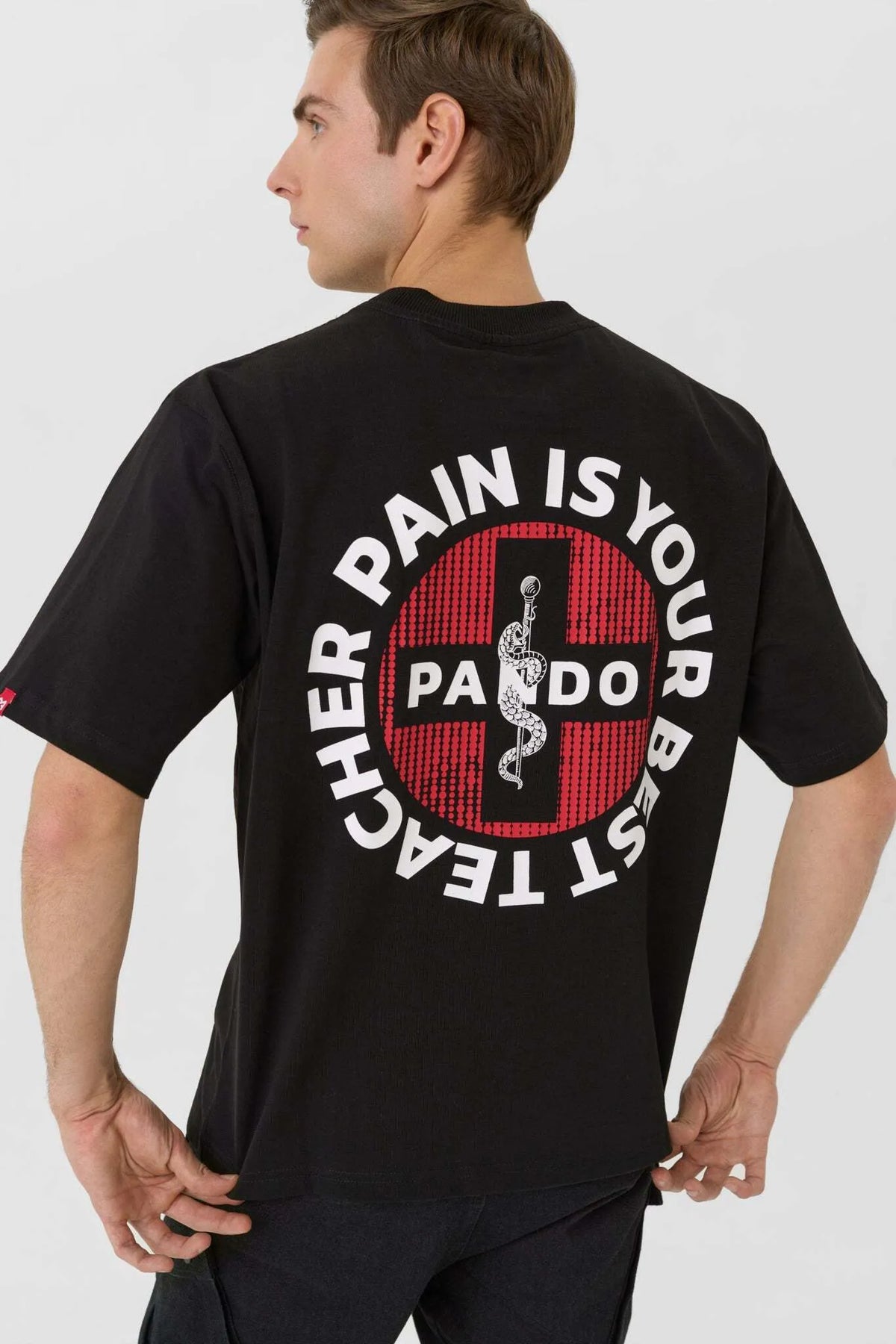 LUKE PAIN BLACK – oversized marškinėliai motociklininkams, unisex